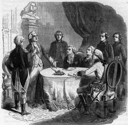 Pillnitz-erklæringen - Den første koalisjonskrigen 1791 - 1797 - konferanse i Pillnitz, 25 - 27. august 1791 - keiser Leopold II (1747-92), Fredrik Vilhelm II, konge av Preussen (1744-97), og Fredrik August I «den rettferdige», kurfyrste av Sachsen
