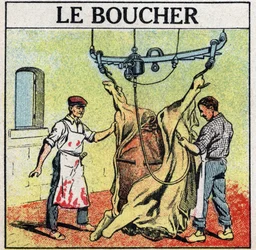 Electric tools: the butcher. Anonymous illustration of 1925. Private collection.