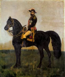 Ridesportrett av general Georges Boulanger (1837-1891) politiker Anonymt maleri av 1800-tallets sol. 0,55x0,46 m Paris, Musee Carnavalet
