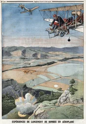 Fransk Armee: "" Launching Experiences for flybombe"". Gravering i "" Le Petité Journal"", 14.04.1912. Privat samling.