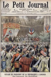 London, Storbritannia. President Loubets reise. Mottakelse i Guildhall av Sir Marcus Samuel. Le Petit Journal, juli 1903 (gravering)