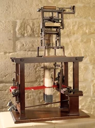 Modell av en Jacquard-vevmetier