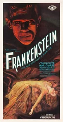 Filmplakat ""Frankenstein"" - Anonym. Fargelitografi
