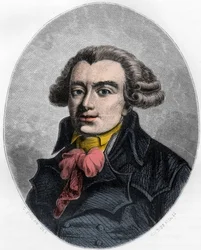 PIERRE VICTORIEN VERGNIAUD Fransk revolusjonær statsmann - Portrett av Pierre Victorien Vergniaud (1753-1793), fransk politiker Girondin - Gravering fra 1863 i "Den røde boken - Histoire De L