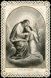 Fromt bilde: Jesus mottar de troendes sjeler (gravering)