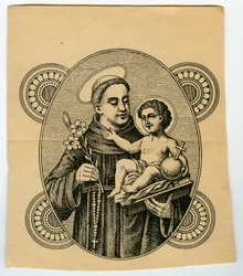 Fromt bilde: Saint Anthony of Padua (gravering)