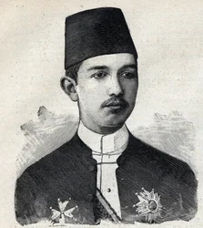 Portrait of Abbas II Pasha (1874-1944), Vice King of Egypt. Engraving in “” Le Peute Parisien””