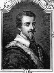 Portrett av Camillo Procaccini (1551 - 1629) italiensk maler. gravering av 1859 i "" galleriene i Europa - Italia"" av Armandaud. Privat samling.