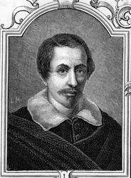 Portrait of Daniele Crespi (1598-1630) Italian painter. Engraving of 1859 in “” the galleries of Europe - Italy”” by Armandaud. Private collection.