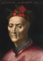 Portrett av Dante Alighieri (1265-1321) - Anonymt maleri fra 1500-tallet - privat samling