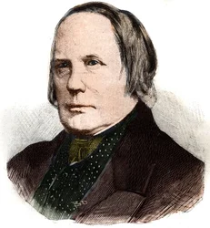 Portrait of Edgar Quinet (1803-1875) French writer and historian. Engraving in “” Le Peute Parisien””