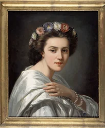 Portrett av Eleonora Duse (1858-1924), italiensk komiker. Anonymt maleri fra slutten av 1800-tallet. Privat samling.