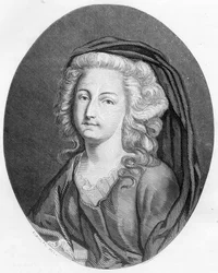Portrett av Elisabeth Philippine Marie Helene fra Frankrike kalt Madame Elisabeth (1764-1794), søster til Louis XVI - Gravering fra 1863 i "" Le Livre Rouge - Histoire De L