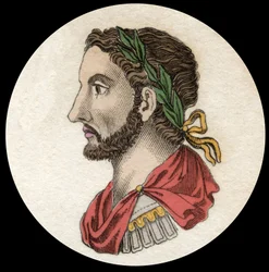 Portrett av keiser Antoninus Pius (86-181). Gravering av 1800-tallet. Milanese