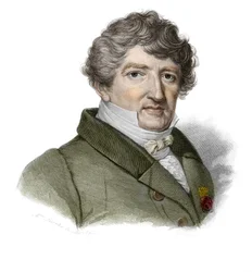 Portrett av Georges Cuvier (1764-1832), fransk paleontolog i "Portretter og historie om nyttige menn: menn og kvinner i alle land og av alle forhold, som har skaffet seg rettigheter til anerkjennelse av menn" utgitt og formidlet av Societe Mo
