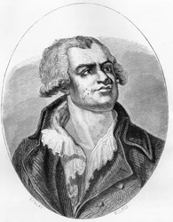 Portrett av Georges Danton (1759 - 1794) taler og politiker - Gravering av 1863 i "Den røde boken - Histoire De L