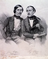 Portrett av Giovanni Bottesini (til venstre) og Luigi Arditi (gravering