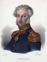 Portrett av Pierre Cambronne (1770-1842) - Anonym - 1835 - Litografi, akvarell - 32x24 - Privat samling