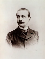 Portrett av den engelske komponisten Charles Bordes (s/hvitt foto, ca. 1900)