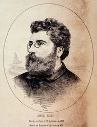 Portrett av den engelske komponisten Georges Bizet (Tegning etter fotografi