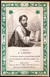 Saint Candide Pious bilde. Postkort. begynnelsen av det 20. århundre. Privat samling