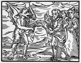 Satan strippet trollmennene for klærne deres - "Compendium Maleficarum", avtaler om heksene, deres ondskap og deres sortileges av Francesco Maria Guazzo eller Guaccio eller Guaccius (15?? -16??) 1608 Private Collection