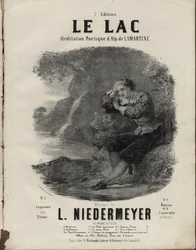 Noter til "" Le Lac "" Meditation Poetique av Alphonse de Lamartine, musikk av Abraham, Louis Niedermeyer Private Collection.