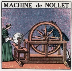 Statiske maskiner: maskinen til abbeden Jean Antoine Nollet (Jean-Antoine) (1700-1770) oppfunnet i 1740. Anonym illustrasjon fra 1925. Privat samling.