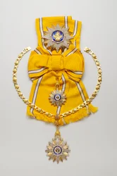 Thailand - Order of Rajamitrabbhorn: komplett sett - plakett, merke og anheng, midten av 1900-tallet
