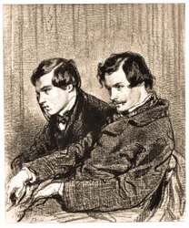 Goncourt-brødrene. Tegning, privat samling