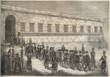 Fengselet til Rochefort på 1800-tallet. Gravering i «Fangernes historie fra deres skapelse til i dag» (1877) av Pierre Zaccone (1817-1895) (Colonia Penale - Straffekoloni). Privat samling.