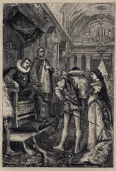 Giulia Farneses ekteskap med Orsino Orsini i Rodrigo Borgias hus, 1489 - gravering fra «Lucrezia Borgia» av Oscar Pio - 1883