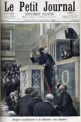 The scandalous meeting of the House of Deputies: Jean Jaures attacked by Bernis during a debate on the Dreyfus Affair