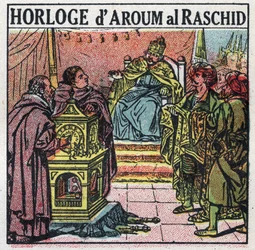 Tid: Haroun al-Rashid (Harun al-Rashid eller al-Rashid (al-Rashid) eller ar Rachid (ar-Rashid) eller el Rashid (el-Rashid) eller el Raschid (el-Rashid) eller al Raschid (al- Raschid), Abbasidens kalif (763 eller 766-809). Anonym illustrasjon fra 1925. Priv