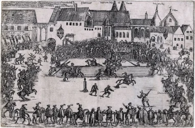 Turnering på tidspunktet for Henry I the Fowler (938) (Henri I de Saxe ou de Germanie, dit Henri l