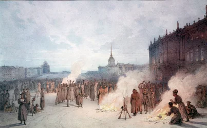 Tsar Nicholas I og hans soldater under 14. desember