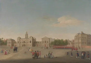 View of Horse Guards and Whitehall, ca. 1750 (olje på lerret)