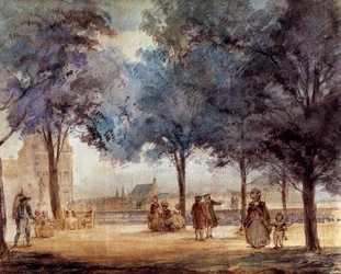Utsikt over Tuileries-terrassen i Paris i 1786.