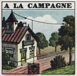 Trådløs telefoni: på landsbygda. Anonym illustrasjon av 1925. Privat samling.
