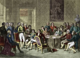 kongressen i Wien. Wienerkongressen i 1815. Alexander I, tsar; H.R. Stewart, Castlereagh; Francois I, keiser av Østerrike; Frederic William III, konge av Preussen; Karl August, Prins av Hardenbergh; Wilhelm von Humboldt (William av Humboldt