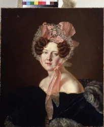 Portrait of a Lady (Portrett av en dame). Maleri av Anthelme Francois Lagrenee (1774-1832), olje på lerret