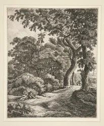 De to reisende hviler i skogen