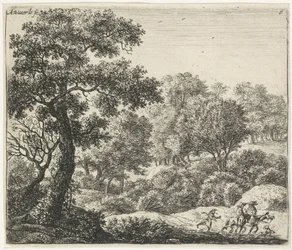 To ryttere på skogssti Skogkledde landskap (serietittel)