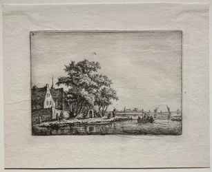 Tolv landskap: Plate B, Kirkegården ved kanalen