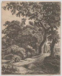To reisende som hviler i skogen, 1600-tallet.