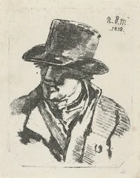 Byste av en mann med hatt