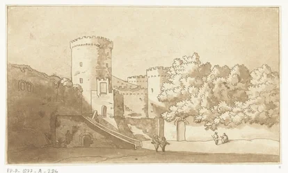 Mur av en festning med tårn Castel Gandolfo
