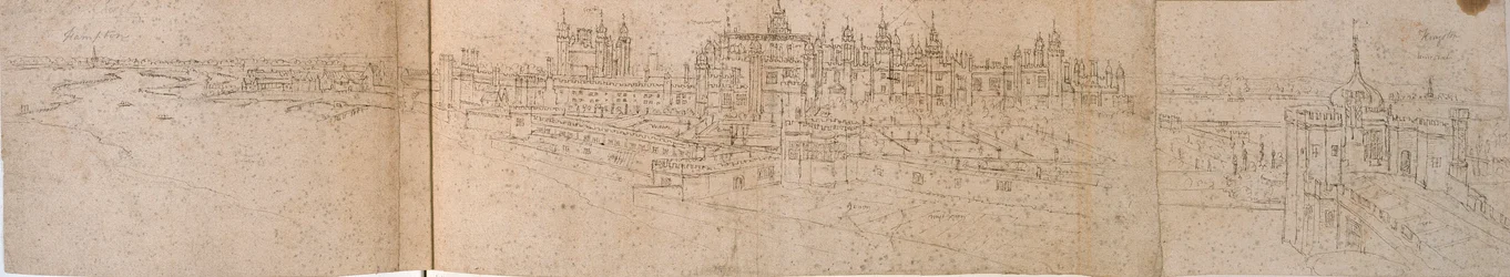 Hampton Court Palace fra elven, c1550-1560