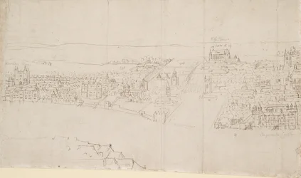 Panorama over London sett fra Southwark: Durham House til Barnard