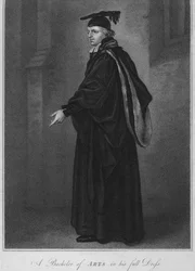 En Bachelor of Arts i sin fulle kjole, 1796.